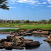 A view of a well protected green at Encanterra Country Club.