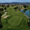 A view of a green with water coming into play at Huukan Golf Club.