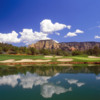 View of the 6th green at Seven Canyons Golf Club.