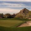 A view of green #18 at Desert Highlands Golf Club