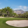 A view of green #15 surrounded by tricky bunkers at Tucson Country Club.