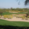 A view of a well protected hole at Longbow Golf Club.